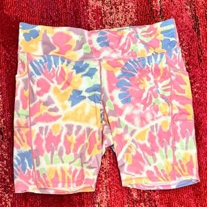 CLEARANCE SALE! 
Plus Size Pink/Blue Swirl Bike Shorts